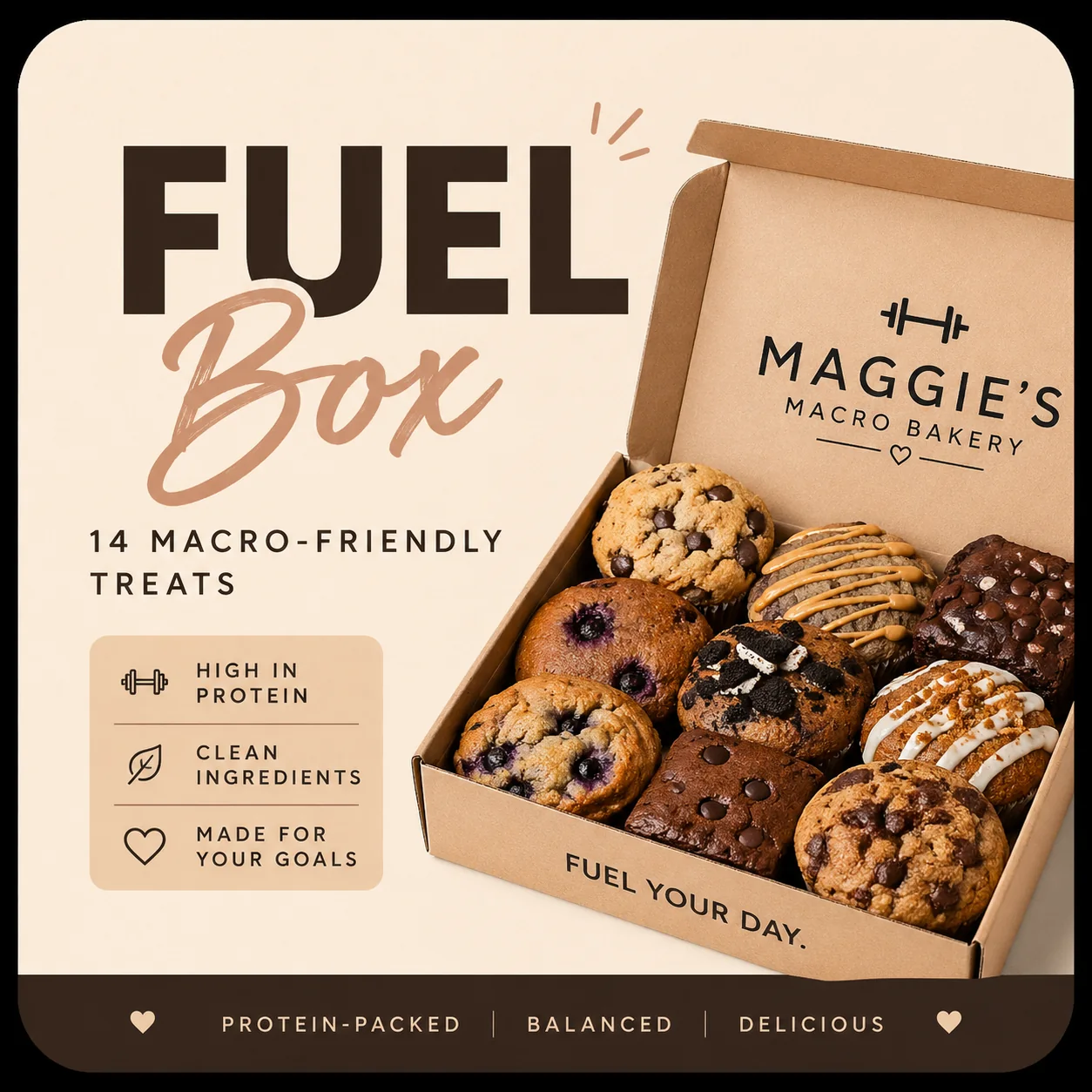 Fuel Box with assorted macro-friendly baked treats